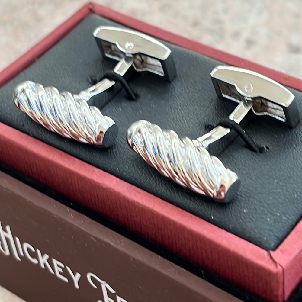Hickey Freeman Silver Plated Cuff Links - New in Box
